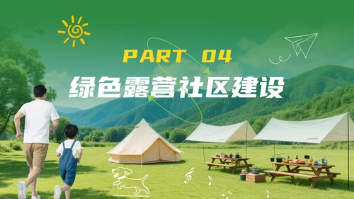 绿色创意户外露营活动策划方案汇报PPT模板