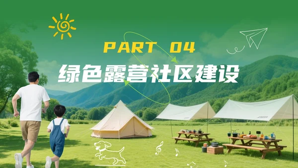 绿色创意户外露营活动策划方案汇报PPT模板