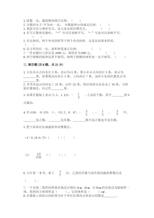 北师大版小学六年级下册数学期末检测试题（轻巧夺冠）.docx