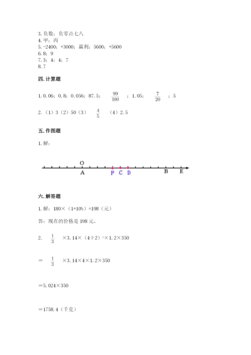 靖宇县六年级下册数学期末测试卷（典型题）.docx