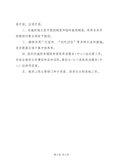 乡镇年度民政工作总结及下步工作安排.docx