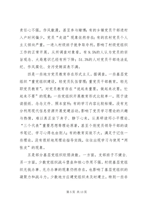 新时期党员队伍建设现状调查与思考报告.docx