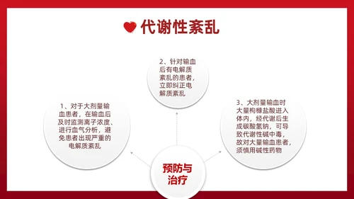 红色插画简约风输血不良反应的标准和处理措施知识科普PPT模板护理不良事件