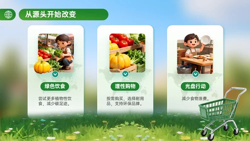 绿色立体风世界清洁地球日主题活动倡议PPT