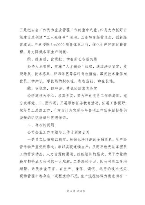 公司企业工作总结与工作计划.docx