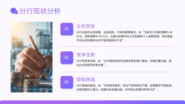 紫色渐变风银行行长竞聘述职PPT