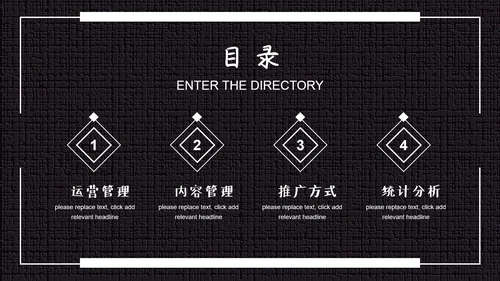 黑白微信公众号推广运营方案PPT模板