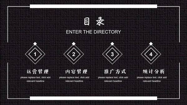 黑白微信公众号推广运营方案PPT模板