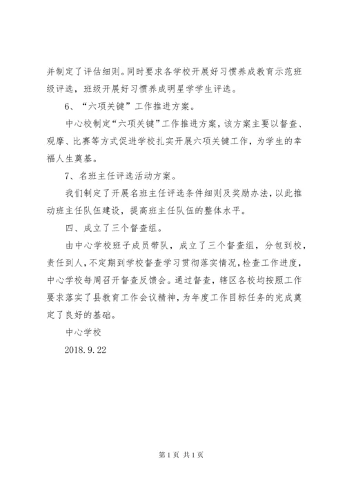 学校关于贯彻落实全县教育工作会议精神的情况汇报.docx