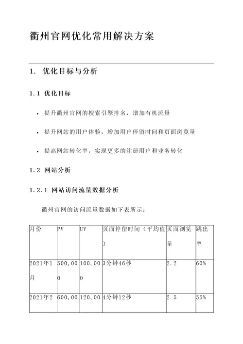 衢州官网优化常用解决方案