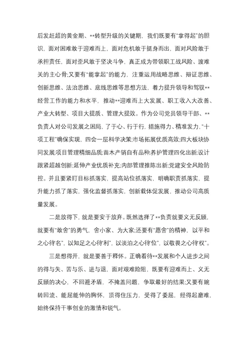 班子成员在第二批主题教育研讨会上的发言材料