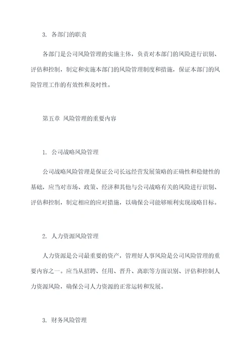 公司风险管理制度