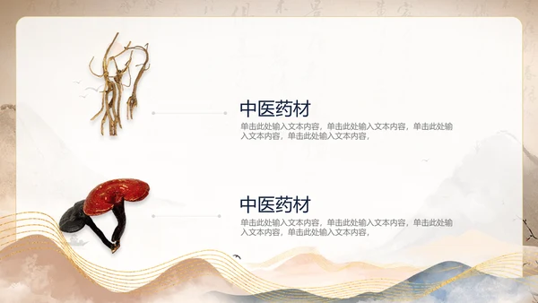 鎏金风中国风中医养生文化中医药材介绍PPT模板