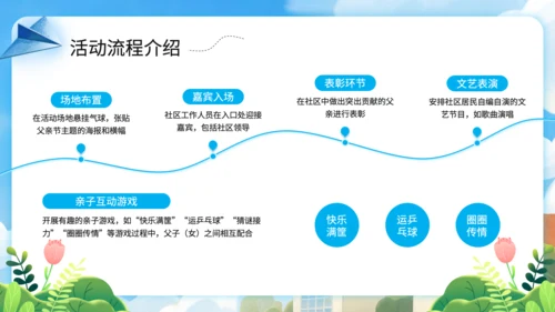 蓝色插画风父亲节社区亲子活动策划PPT