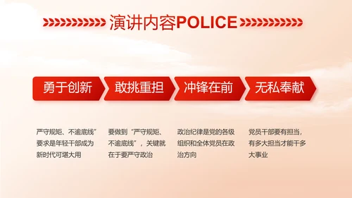 红色大气中国公安警察工作总结动态PPT模板