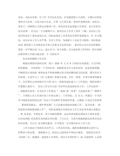 精编之信访挂职锻炼工作总结优选范文.docx