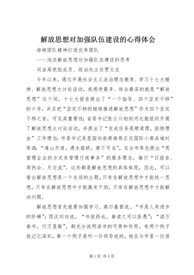 解放思想对加强队伍建设的心得体会.docx