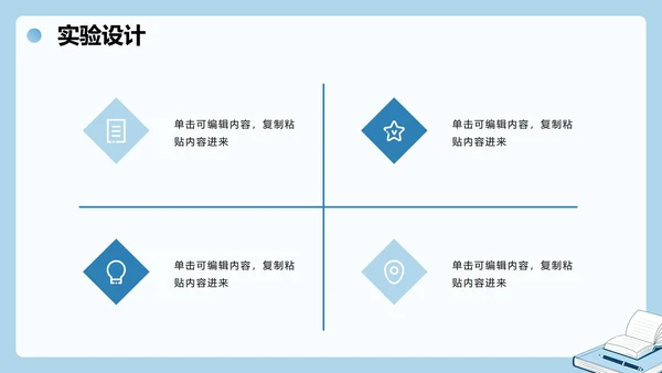 蓝色清新简约扁平风项目小组组会汇报PPT模板