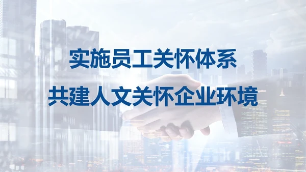 蓝色实拍风商务企业员工关怀体系工作总结PPTmoba