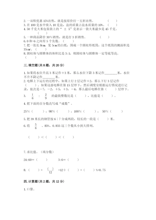 人教版六年级下册数学期末测试卷（典型题）word版.docx