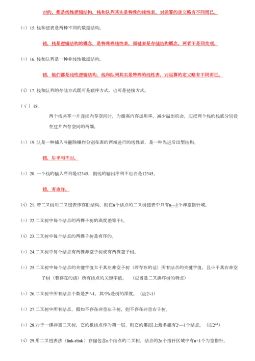 2023年数据结构C语言版知识点复习资料.docx