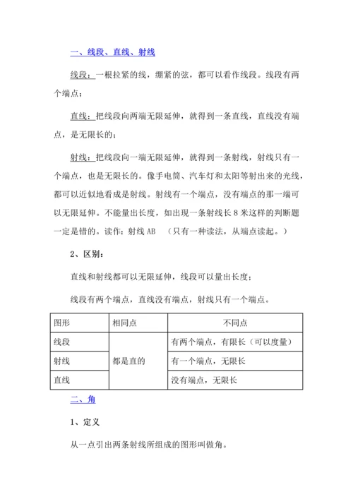 人教版四年级上册数学必背知识点归纳总结.docx