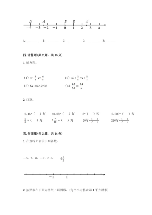 人教版六年级下册数学期末检测卷精品及答案.docx