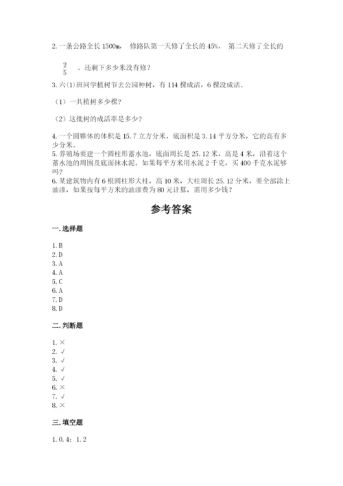 北京版六年级下册数学期中测试卷精品【综合题】.docx