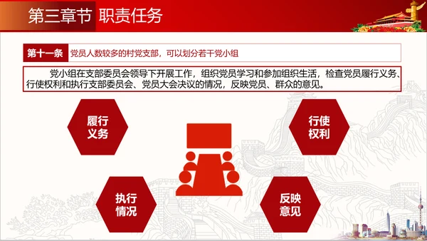 农村基层组织工作条例解读PPT党课模板