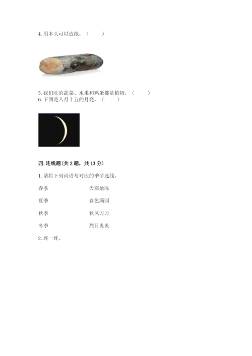 教科版小学二年级上册科学期末测试卷【精华版】.docx