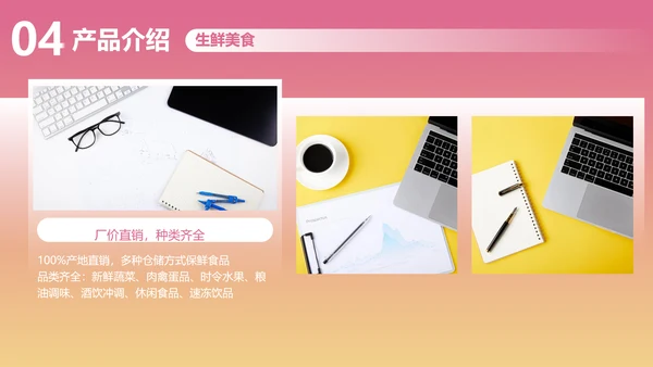 渐变风粉色社区团购商业计划书PPT套装
