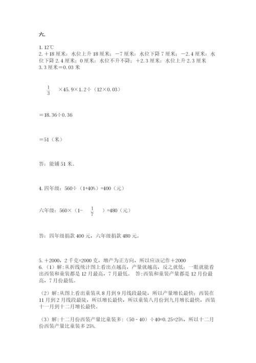 西师大版数学小升初模拟试卷附参考答案【黄金题型】.docx