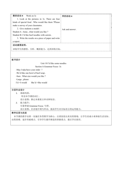 Unit 10 I'd like some noodles .   Section A Gramma