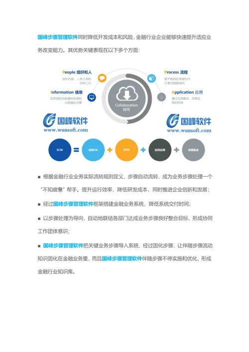 国峰作业流程管理软件帮助金融行业减少作业流程瓶颈的出现从整体提升企业竞争力.docx