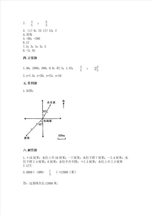 冀教版六年级下册数学期末测试卷精品【夺分金卷】