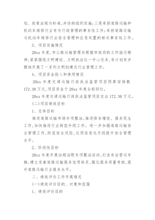 交通项目支出绩效评价报告.docx