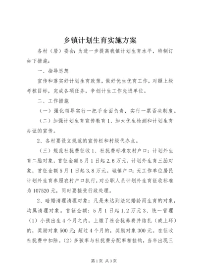 乡镇计划生育实施方案.docx