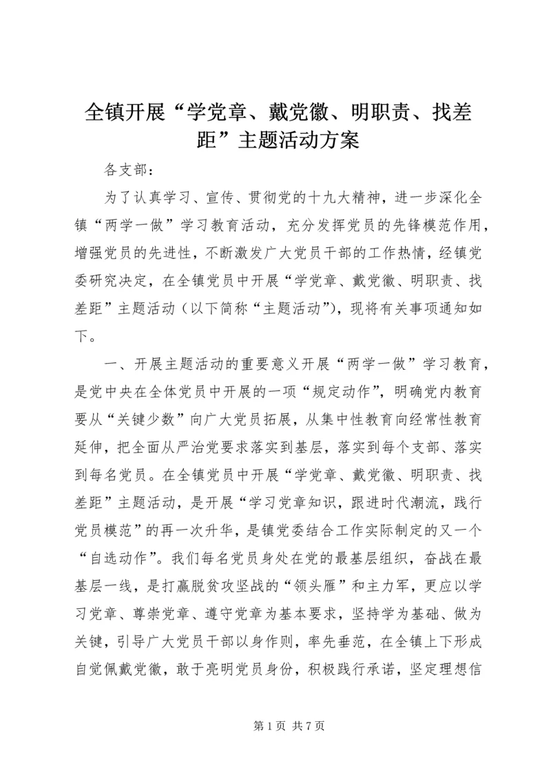 全镇开展“学党章、戴党徽、明职责、找差距”主题活动方案.docx