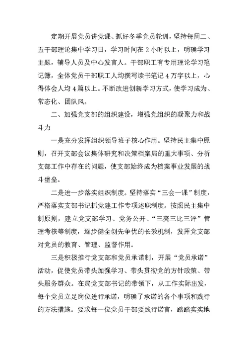 档案局党建工作总结