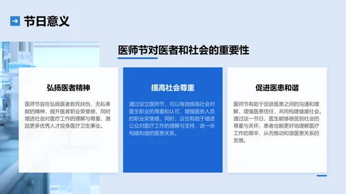 蓝色简约风中国医师节：致敬平凡英雄PPT模板