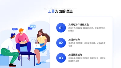 卡通风白色并列关系3项PPT图文页