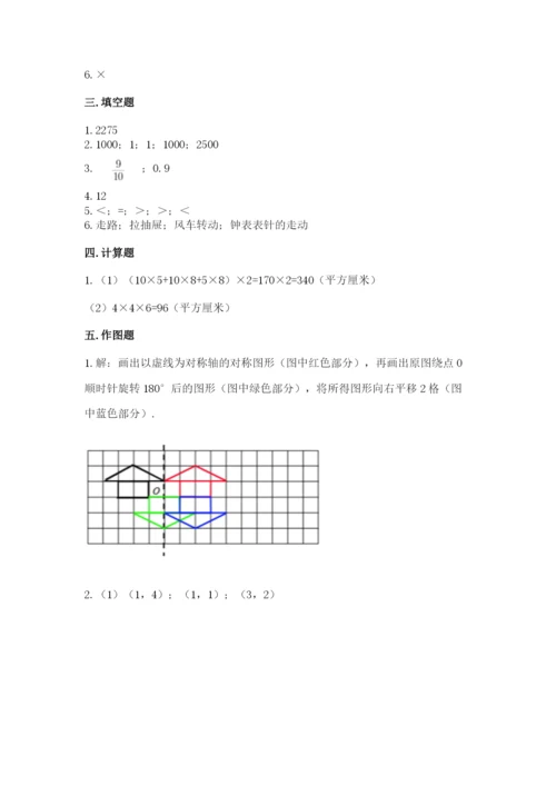 人教版五年级下册数学期末考试试卷附下载答案.docx