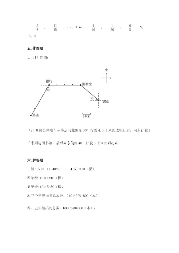小学六年级上册数学期末测试卷及答案（各地真题）.docx