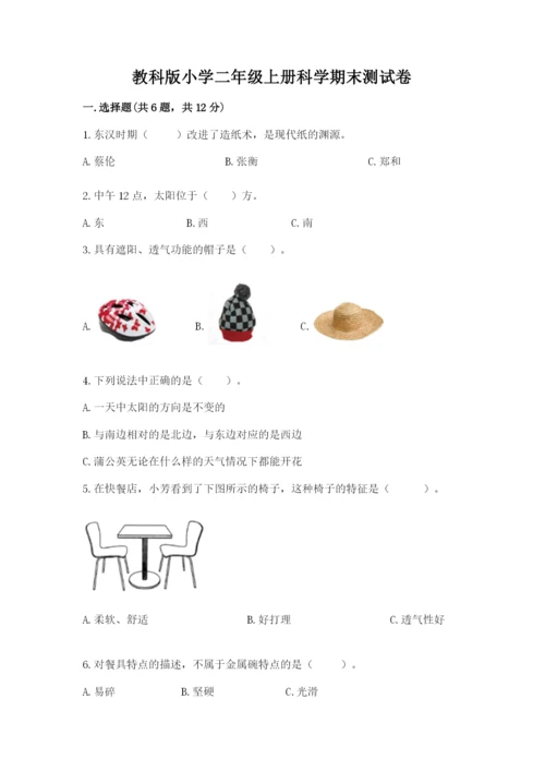 教科版小学二年级上册科学期末测试卷（能力提升）.docx