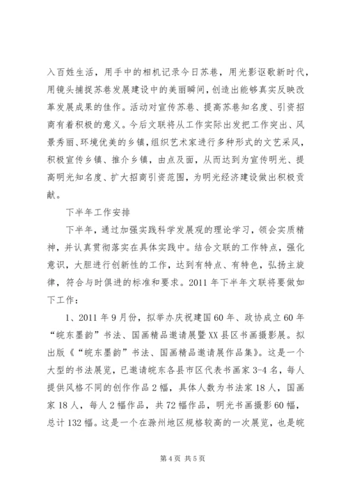 文联上半年工作总结及下半年工作计划 (3).docx