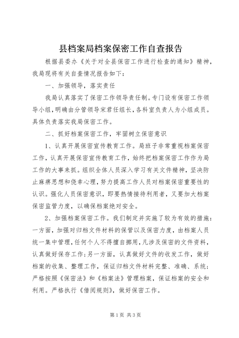 县档案局档案保密工作自查报告.docx