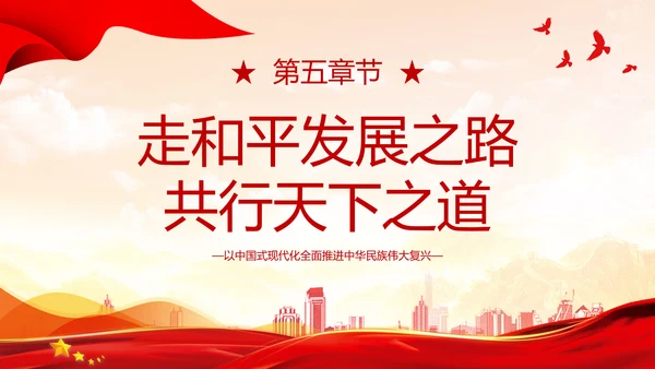 黄色浅底简约全国两会深刻阐释中国式现代化主题PPT模板