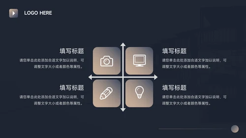 深蓝暗金商务风金融工作汇报PPT模板