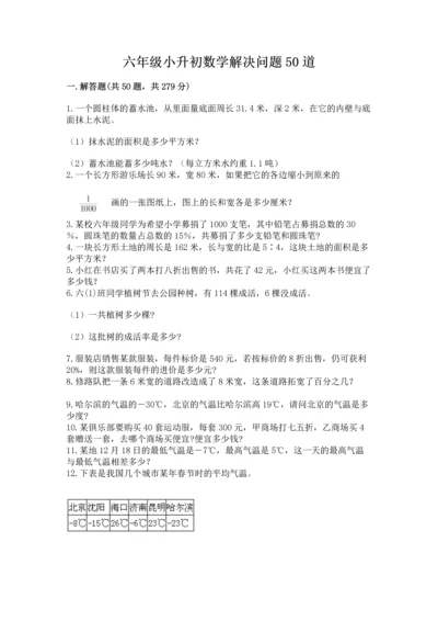 六年级小升初数学解决问题50道【网校专用】.docx