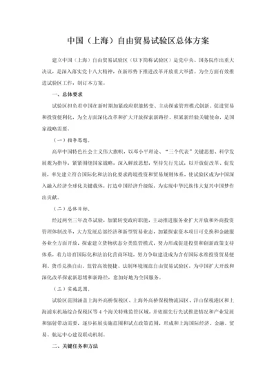 上海自贸易区总体专业方案.docx